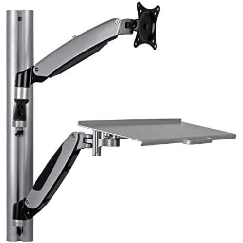 Tripp Lite Wall-Mount for Sit-Stand Desktop Workstation Standing Desk, Single Display w/ Thin Client Mount, for 13 to 27 in. Monitors (WWSS1327RWTC)