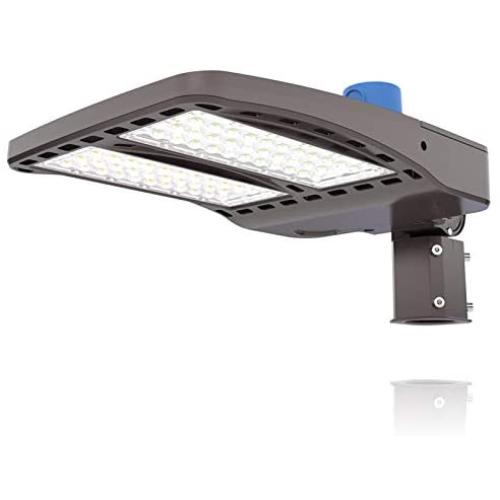 HYPERLITE LED Parking Lot Lighting 150W 20,250Lm (135lm/w) 5000K UL DLC Certified IP65 Led Shoebox Light with Dusk to Dawn Photocell Single Easy Installation Slip Fitter Included