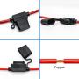 12 AWG Inline Fuse Holder - 12 Gauge Fuse Holder for 30A Blade Fuse (6 Pack)
