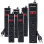 CyberPower CSB404MP6 Essential Surge Protector, 450J/125V, 4 Outlets, 4ft Power Cord, Black, 6 Pack