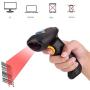 Ruban 2.4GHz Wireless USB Automatic Laser Barcode Scanner Handheld Bar-Code Reader (2.4G Wireless/USB 2.0 Wired) Rechargeable Bar Code Scanner,Black