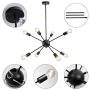 Sputnik Chandelier,8 Lights Modern Chandelier Pendant Lighting Industrial Vintage Hanging Dining Room Light for Kitchen (Black)