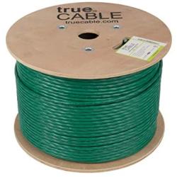trueCABLE Cat6A Riser (CMR), 1000ft, Green, 23AWG 4 Pair Solid Bare Copper, 750MHz, ETL Listed, Unshielded Twisted Pair (UTP), Bulk Ethernet Cable