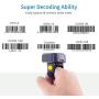 Symcode 2D Bluetooth Wireless QR Barcode Scanner,Portable Ring Wearable Finger 1D 2D Mini Bar Code Reader Scanner Suppot Screen Scanning with Bluetooth & 2.4GHz Wireless & Wired Connection