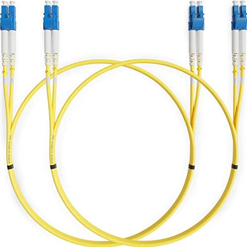 LC to LC Fiber Patch Cable Single Mode Duplex - 2m (6.56ft) - 9/125um OS1 LSZH (2 Pack) - Beyondtech PureOptics Cable Series