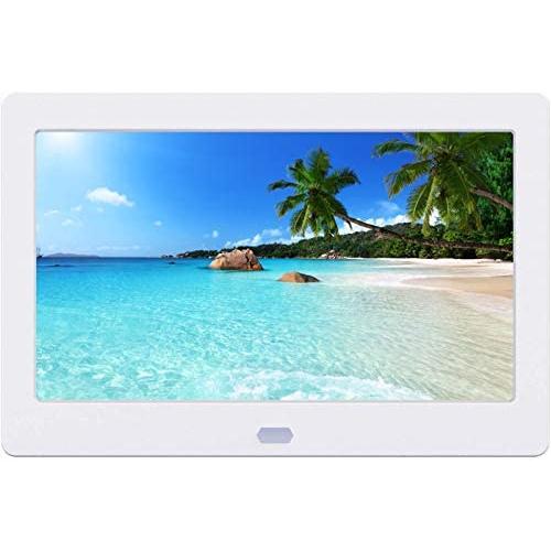 Atatat Digital Photo Frame with IPS Screen - 1280x800 Digital Picture Frame with 1080P Video, Music, Photo, Remote Control, Auto Rotate, Calendar, Time (7 Inch White)