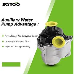 SCITOO Auxiliary Water Pump fits for 2011-2011 A2C59514607 BMW 535i 535i GT 535i GT xDrive 535i 3.0L