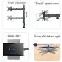 Suptek Fully Adjustable Single Monitor Stand Mount Fits One Screen 13-32 inch 22lbs for Monitor Computer Screen 13 15 17 19 20 22 23 24 26 27 30 32 inch VESA 75 100 (MD9421)