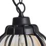IJ INJUICY Outdoor Hanging Lantern, Rustic Waterproof Pendant Lighting Fixture in Painted Black Metal with Glass Globe, 7.1'' Exterior Hanging Light for Porch, Exterior, Entryway (Black)