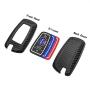TANGSEN Smart Key Fob Case Cover for BMW 1 3 4 5 6 7 Series GT3 GT5 M5 M6 X3 X4 3 4 Button Keyless Entry Remote 3D Twill Weave Carbon Fiber ABS Plastic Emboss Silicone Rubber