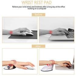 HAOCOO Ergonomic Keyboard Wrist Rest Pad and Mouse Pad Wrist Support Set with Non-Slip Backing Memory Form-Filled, Easy-Typing and Pain Relief for Gaming Office Computer Laptop(Black Gold Mix Marble)