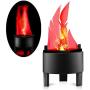 LED Fake Fire Flame Light 3D Flickering Fire Flame Electronic Flame Night Light Prop Simulated Flame Lamp Prop for Halloween Christmas Indoor Party Decoration, US Plug (Standard Flame)