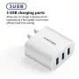 Wall Charger, Amoner Upgraded 2Pack 15W 3-Port USB Plug Cube Portable Wall Charger Plug for iPhone 12mini/12/11/Pro/ProMax/Xs/XR/X/8/7, iPad Pro/Air 2, Galaxy10/9, Note10/9, and More