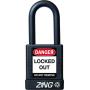 ZING 7037 RecycLock Safety Padlock, Keyed Alike, 1-1/2'' Shackle, 1-3/4'' Body, Black