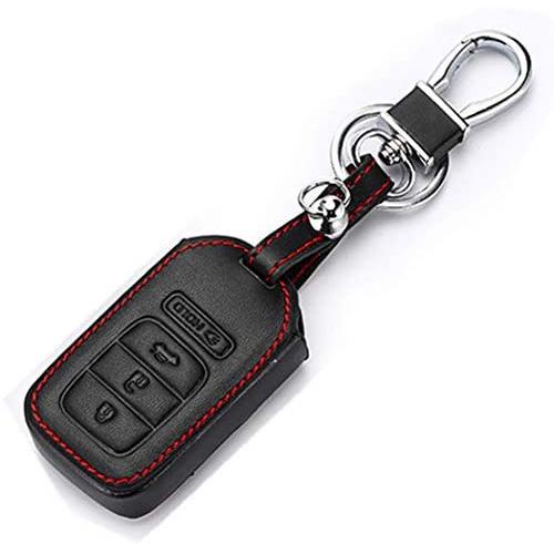 WFMJ Black Leather Smart 4 Buttons Key Chain Cover Case Fob For Honda Pilot Accord Civic CR-V CR-Z HR-V