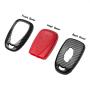 TANGSEN Key Fob Case for CHEVROLET Chevy BOLT CAMARO CRUZE EQUINOX MALIBU SONIC TRAVERSE TRAX VOLT 4 Button Keyless Entry Remote Black Carbon Fiber Pattern ABS Red Silicone Cover