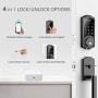 Keyless Entry Door Lock with Keypads,SMONET Smart WiFi Deadbolt, Digital Electronic Bluetooth Touchscreen Auto Lock with Gateway Hub, Work with Alexa,APP,Code,Key for Home Apartment Front Door,Black