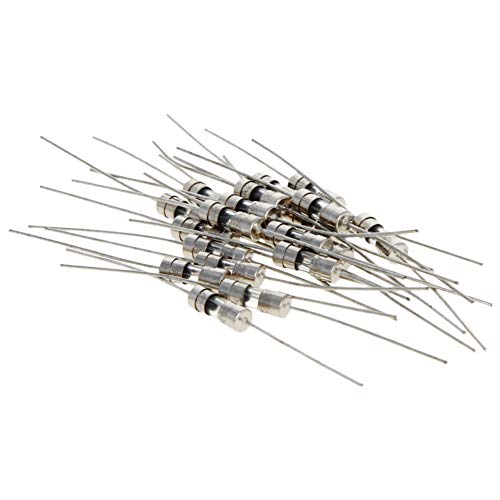 Fielect 20pcs 250V 0.5A Slow Blow Axial Lead Tube Fuse Glass Tube Fuses 3.6x10mm