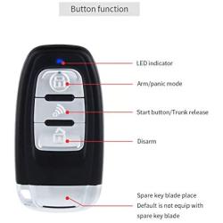 EASYGUARD EC002-NS PKE Passive Keyless Entry Car Alarm System Remote Start Starter Push Start Stop Button Touch Password Entry Shock Sensor Alarm