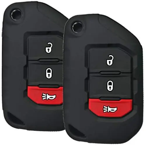 Qty(2) Alegender Black 3 Buttons Flip Key Cover Case Fob Holder Bag Remote Protector Fits for Jeep 2018 2019 2020 Wrangler JL Gladiator JT 68292942AA Qty(2) Alegender Black 3 Buttons Flip Key Cover Case Fob Holder Bag Remote Protector Fits for Jeep 2018 2019 2020 Wrangler JL Gladiator JT 68292942AA