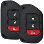 Qty(2) Alegender Black 3 Buttons Flip Key Cover Case Fob Holder Bag Remote Protector Fits for Jeep 2018 2019 2020 Wrangler JL Gladiator JT 68292942AA