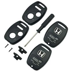 Olivine Auto 3 Buttons Key Fob Casing for Honda Civic CR-V Fit Accord Crosstour Odyssey CR-Z Keyless Entry Remote Key Shell (Only Key Shell Without Blade)(3Button-2PCS)
