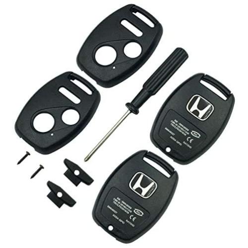 Olivine Auto 3 Buttons Key Fob Casing for Honda Civic CR-V Fit Accord Crosstour Odyssey CR-Z Keyless Entry Remote Key Shell (Only Key Shell Without Blade)(3Button-2PCS)