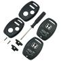 Olivine Auto 3 Buttons Key Fob Casing for Honda Civic CR-V Fit Accord Crosstour Odyssey CR-Z Keyless Entry Remote Key Shell (Only Key Shell Without Blade)(3Button-2PCS)
