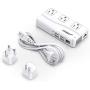 BESTEK Universal Travel Adapter 220V to 110V Voltage Converter with 6A 4-Port USB Charging and UK/AU/US/EU Worldwide Plug Adapter (White)