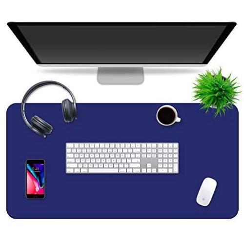 Multipurpose Office Desk Pad and Computer Desk Mat - Waterproof Office Desk Mat and Desk Blotter Pad - Home Office Accessories (Large (35.5'' x 17.5'') (Blue Haven Blue)