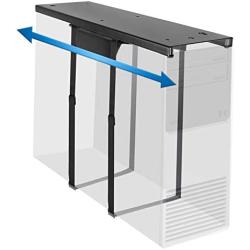 Mount-It! Under Desk CPU Mount with Adjustable Straps, Computer Tower Holder with Sliding Track and 360 Degree Swivel, 22 Lb Capacity, Black
