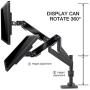Bestand Premium Dual Monitor Stand - Dual Monitor Mount for LED LCD,Up to 17-27 Screen,Aluminum (Gray)