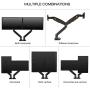 NB North Bayou Dual Monitor Desk Mount Stand Full Motion Swivel Computer Monitor Arm Fits 2 Screens up to 32 with Load Capacity 6.6~26.4lbs for Each Monitor F195A-B