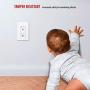 ENERLITES Screwless Decorator Wall Plates Child Safe Outlet Covers, Size 1-Gang 4.68'' H x 2.93” L, Unbreakable Polycarbonate Thermoplastic, SI8831-W, Glossy, White