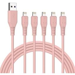 iPhone Charger Cable 3FT 5Pack,Lightning Cable 3 Foot Cord Sync USB Fast Charging Cord Compatible with iPhone 11/11 Pro/Pro Max/SE/X/XS Max/XR/8/8 Plus/7/7 Plus/iPad(Pink)