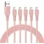iPhone Charger Cable 3FT 5Pack,Lightning Cable 3 Foot Cord Sync USB Fast Charging Cord Compatible with iPhone 11/11 Pro/Pro Max/SE/X/XS Max/XR/8/8 Plus/7/7 Plus/iPad(Pink)