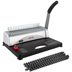 Binding Machine, 21-Holes, 450 Sheets, Comb Binding Machine with Starter Kit 100 PCS 3/8 Comb Binding Spines, Comb Binding Machine Perfect for Letter Size, A4, A5 or Smaller Sizes Office Documents