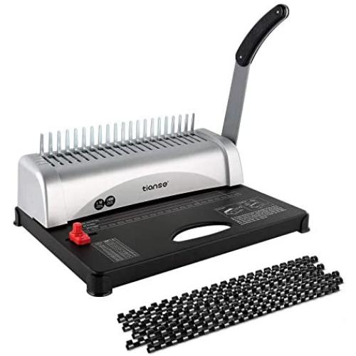 Binding Machine, 21-Holes, 450 Sheets, Comb Binding Machine with Starter Kit 100 PCS 3/8 Comb Binding Spines, Comb Binding Machine Perfect for Letter Size, A4, A5 or Smaller Sizes Office Documents