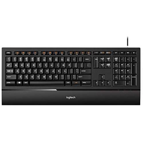 Logitech Illuminated Ultrathin Keyboard K740 with Laser-Etched Backlit Keyboard and Soft-Touch Palm Rest - Black