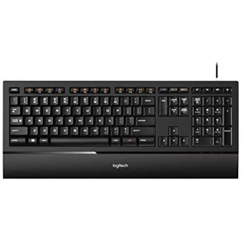 Logitech Illuminated Ultrathin Keyboard K740 with Laser-Etched Backlit Keyboard and Soft-Touch Palm Rest - Black