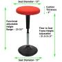 WOBBLE STOOL Standing Desk Balance Chair for Active Sitting. Tall ergonomic adjustable height swiveling leaning perch perching ergonomic sit stand high computer chair swivels 360 for adults kids