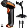 Tera Wireless Barcode Scanner 1D 2D QR Code Reader Handheld Scanner (2.4G Wireless/USB Wired 2 in 1) for Store, Supermarket, Warehouse, Library with Handsfree Stand