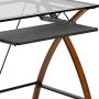 Flash Furniture Glass Computer Desk with Pull-Out Keyboard Tray and Crisscross Frame