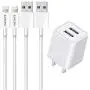 KOZOPO iPhone Charger, Lightning Cable 6FT(2 Pack) Fast Charging Data Sync Transfer Cord with 2 Port USB Plug Wall Charger Travel Adapter Compatible with iPhone 11 Pro Max XS XR X 8 7 Plus 6S for iPad