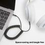 CableCreation 1-4 FT Coiled 3.5mm Audio Cable, 3.5mm Aux Cable Compatible with iPhones, iPads, Samsung and Other 3.5mm DC Plug Port Device, Black