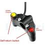 LMoDri 7 Function Motorcycle Switch Motorbike Handlebar Switches For Headlight Indicator Horn Aluminum Alloy Universal Scooter Trike Multifunction DIY