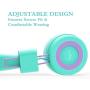 Elecder i37 Kids Headphones Children Girls Boys Teens Foldable Adjustable On Ear Headphones 3.5mm Jack Compatible Cellphones Computer MP3/4 Kindle School Tablet Green/Purple