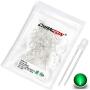 Chanzon 100 pcs 3mm Green Diffused LED Diode Lights (Frosted Lens Round DC 3V 20mA) Lighting Bulb Lamps Electronics Components Indicator Light Emitting Diodes