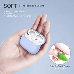 Miracase Upgrade Cover for Airpods Pro Case, Triple Layer Protective Liquid Silicone Case for AirPods Pro Charging Case, 2019 Release LED Visible Shockproof Soft Skin Friendly Silicone Case (Blue)