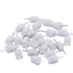 mxuteuk 50pcs White Self-Lock Push Button Switch DC 30V 1A for SMD Flashlight Type Light Lamp Wall Outlet Latching Mini on/Off Switch W-1208